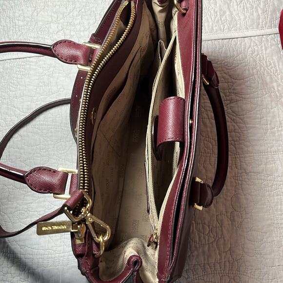 Burgundy Michael Kors Hand Bag - Picture 4 of 5